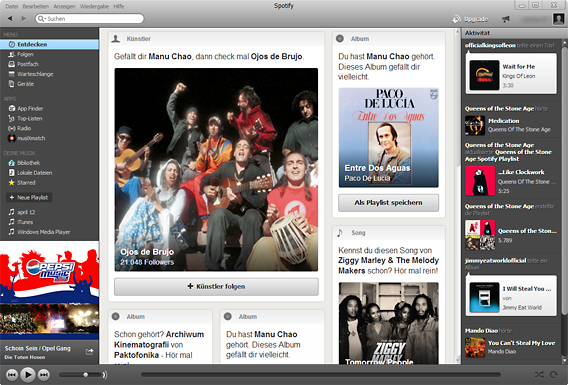 Spotify Desktopanwendung