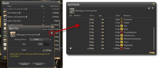 Final Fantasy XIV: Marktpreise