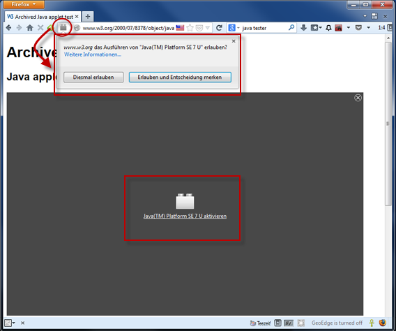 Firefox 26: Java Plug-In deaktiviert