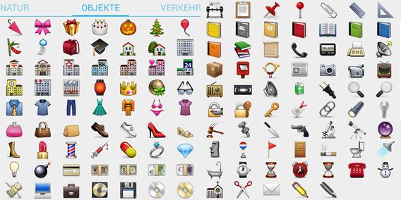 Alle Threema-Smileys im Screenshot - Objekte