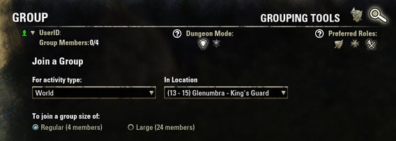 Elder Scrolls Online - Group Search