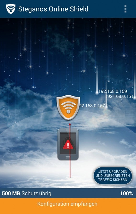 Steganos Online Shield VPN beim Verbindungsaufbau.