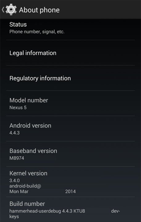 Android 4.4.3 Screenshot