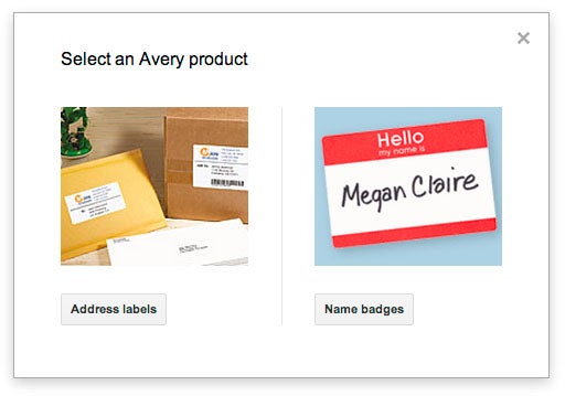 Avery Add-On Google Drive