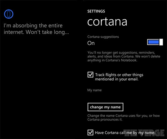 Cortana Einstellungen - The Verge
