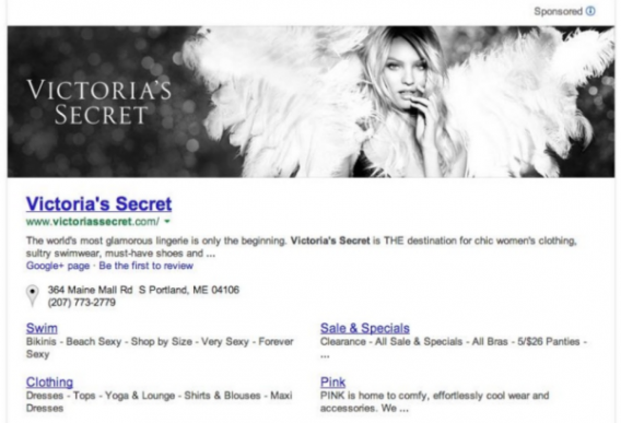 Google Banner Werbung: Victoria's Secret Google Banner Werbung: Victoria's Secret