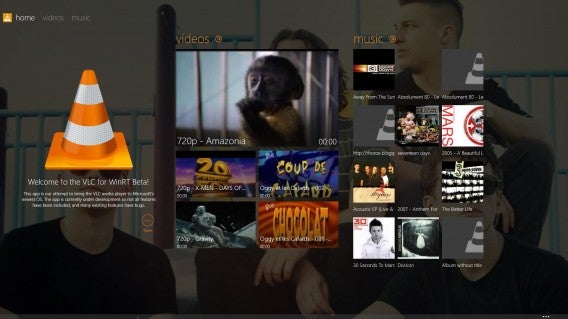 VLC Windows 8 Startbildschirm