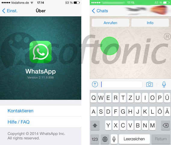 WhatsApp Telefonfunktion - Screenshot