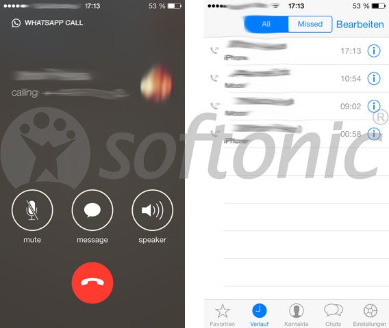 WhatsApp Telefonfunktion - Screenshot