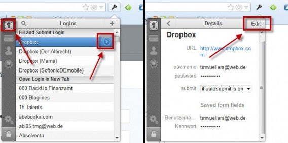 Das 1Password-Plug-in kann Passwörter auch in der Datenbank ändern.
