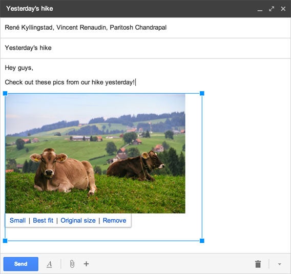 Gmail Fotos einfügen Auto Backup Screenshot