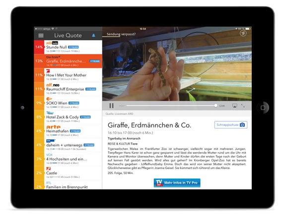 Live TV App Screenshot