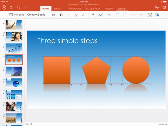 Microsoft Office für iPad: SmartGuides