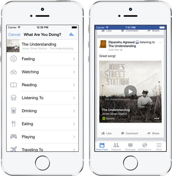 Facebook: Automatische Musikerkennung Screenshot