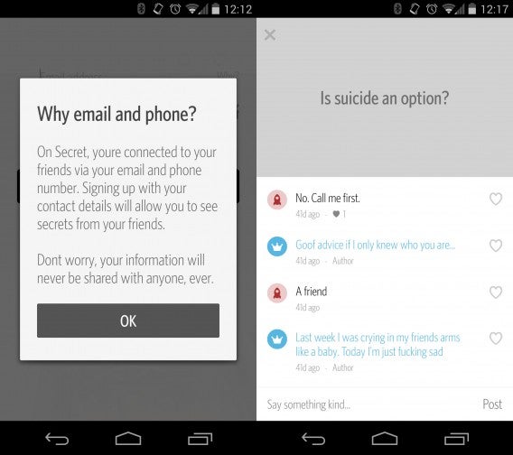 Secret-App Android Screenshot