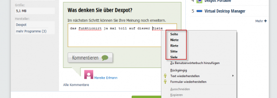 Firefox: Wörter verbessern