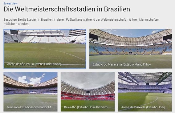 Mit Google Street View zur Fußball-Weltmeisterschaft 2014 nach Brasilien