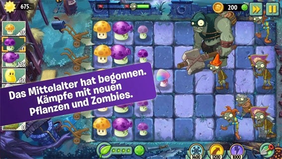 Plants vs. Zombies 2: Neue Level, Zombies und Gewächse mit dem Mittelalter-Update The Dark Ages