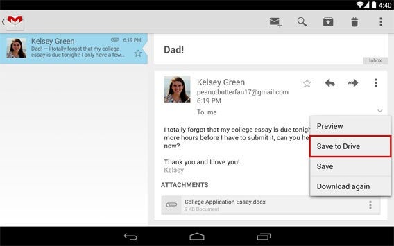 Gmail-App: Update bringt neue Funktionen zur Anbindung von Google Drive