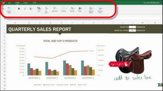 Office Touch for Windows - Excel with ribbon