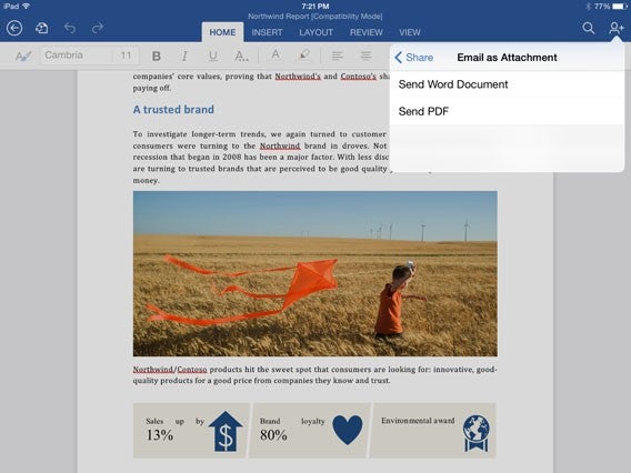 Microsoft Office für iPad: Update bringt PDF-Export und Präsentationsansicht Microsoft Office für iPad: Update bringt PDF-Export und Präsentationsansicht