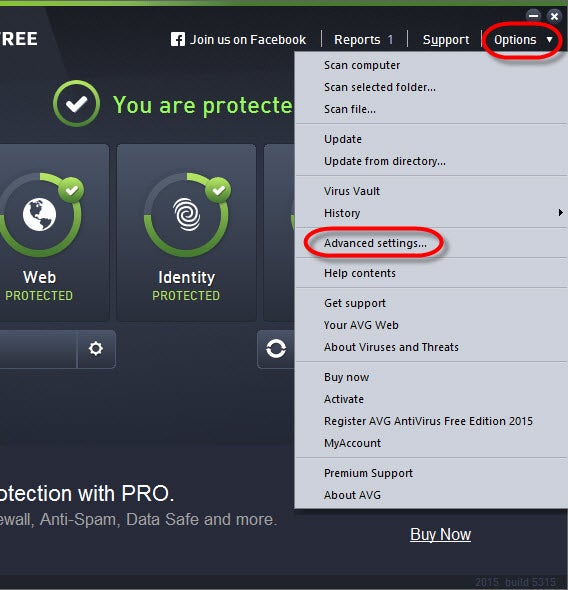 AVG open advanced settings 00 AVG open advanced settings 00