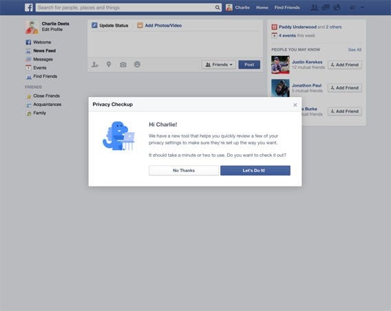Facebook bietet Nutzern einen neuen Check der Einstellungen zur Privatsphäre