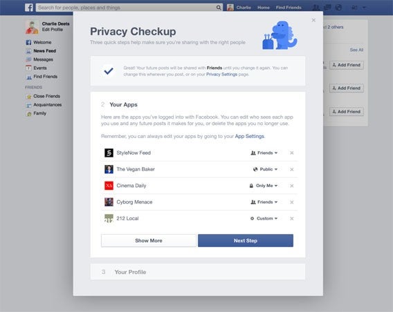 Facebook bietet Nutzern einen neuen Check der Einstellungen zur Privatsphäre