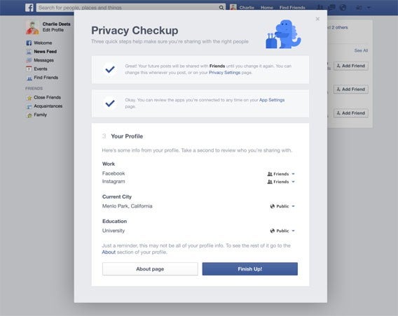 Facebook bietet Nutzern einen neuen Check der Einstellungen zur Privatsphäre