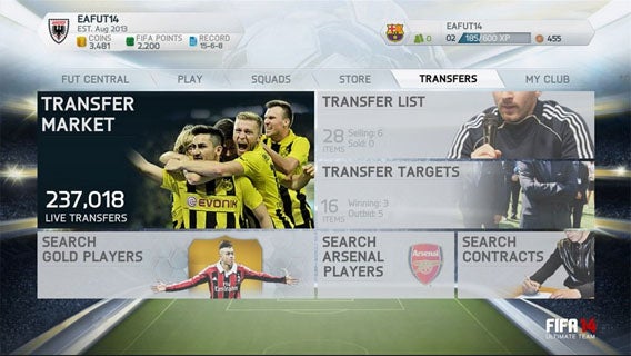 FIFA 15: Die Web-App zum Spiel-Modus Ultimate Team startet am 17. September 2014 und öffnet den Transfermarkt
