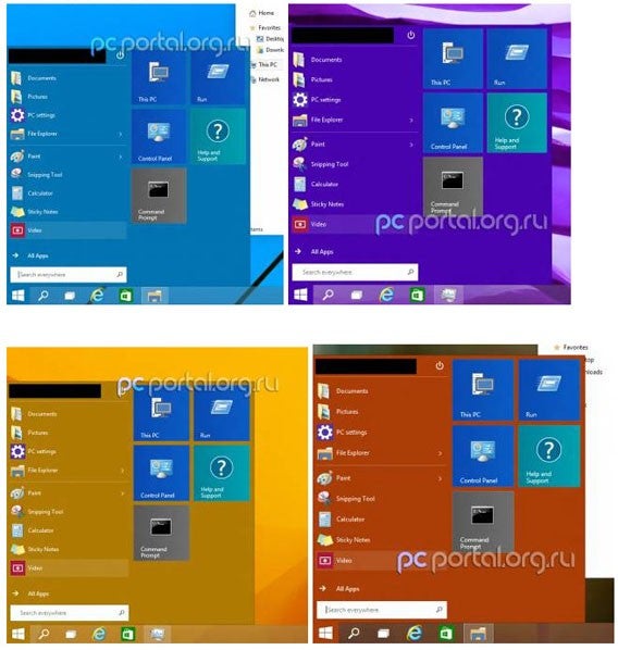 Windows 9: Das neue Start-Menü von Windows Threshold ist bunt und passt sich farblich an den Desktop-Hintergrund an Windows 9: Das neue Start-Menü von Windows Threshold ist bunt und passt sich farblich an den Desktop-Hintergrund an