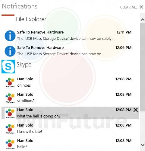 Windows 9: Video zeigt das neue Benachrichtigungscenter von Windows 9 Threshold