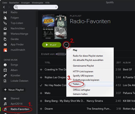 Playlist teilen