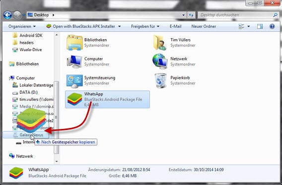 APK auf Smartphone übertragen