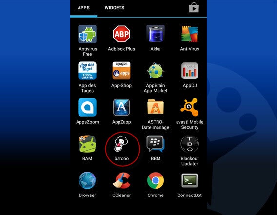installierte App im App-Browser