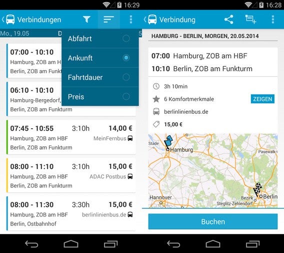 Fernbus als Bahn-Alternative: Fahrpläne und Verbindung finden per App und mit Google Maps