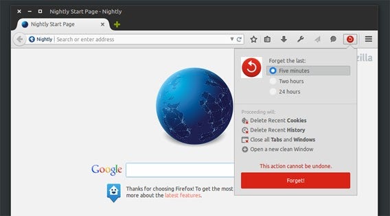 Mozilla Firefox: Forget-Button zum schnellen Löschen des Browserverlaufs und Tor-Integration Mozilla Firefox: Forget-Button zum schnellen Löschen des Browserverlaufs und Tor-Integration