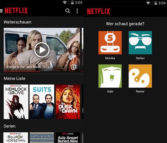 Mit Netflix für Android können Sie ab sofort mehrere Konten verwalten