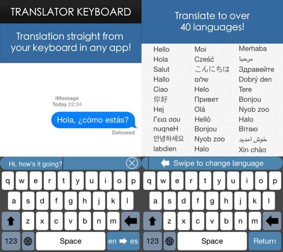 Die Tastatur-App Translator Keyboard für iOS 8 erleichtert Fremdsprachen-Eingaben mit automatischer Übersetzung