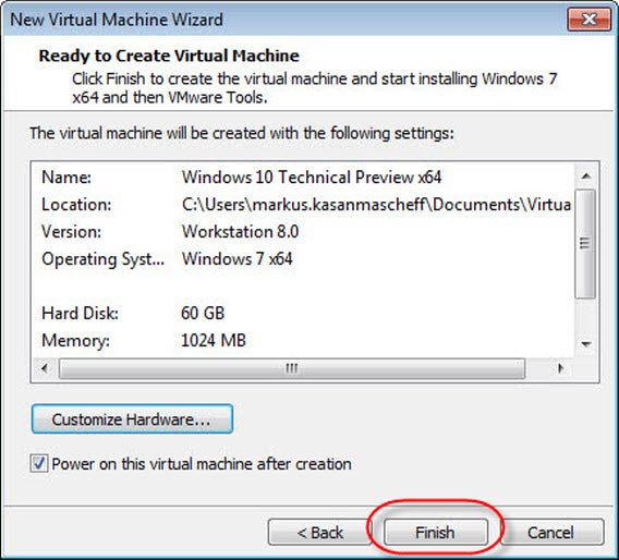 Windows 10 Technical Preview virtual machine vmware Windows 10 Technical Preview virtual machine vmware