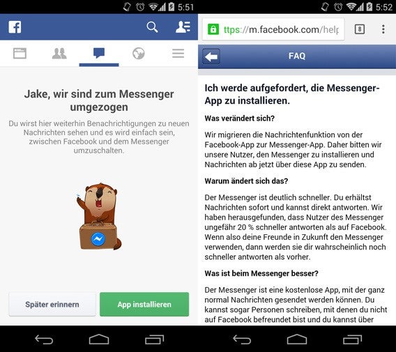 Facebook: Chat-Funktion lässt sich in der Facebook-App wieder ohne Facebook Messenger nutzen Facebook: Chat-Funktion lässt sich in der Facebook-App wieder ohne Facebook Messenger nutzen