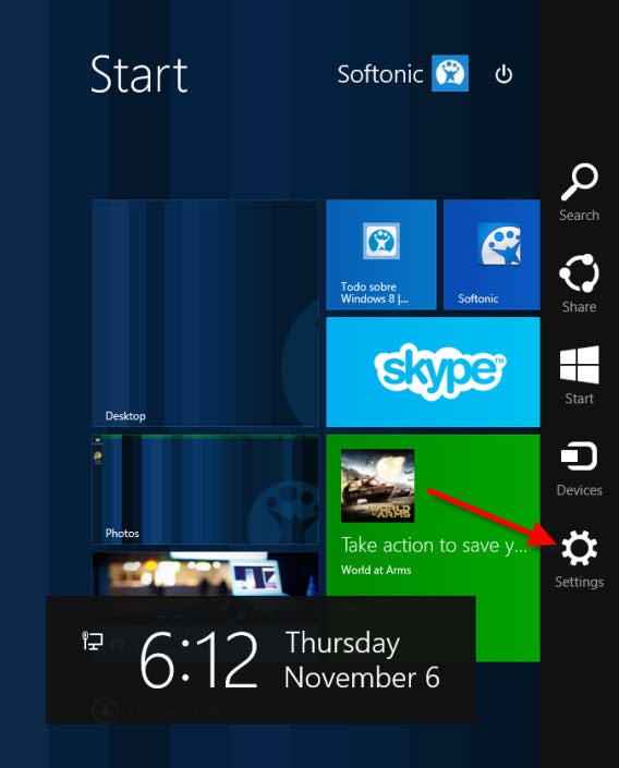 windows 8.1 - open the charms bar windows 8.1 - open the charms bar