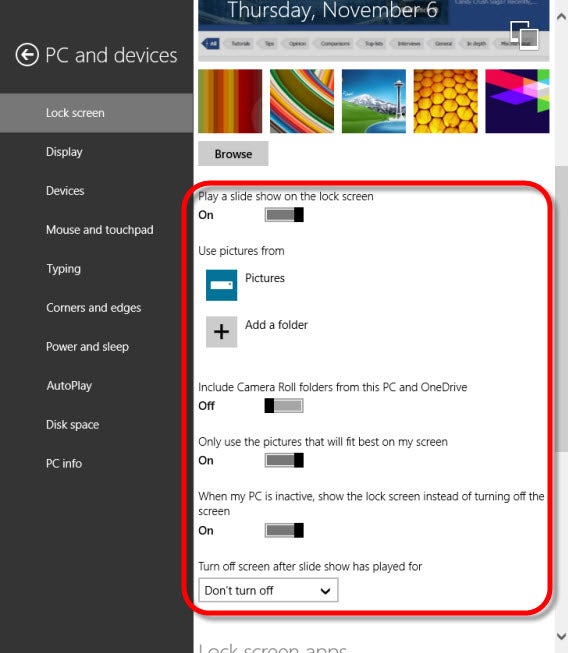 windows 8.1 pc settings lock screen windows 8.1 pc settings lock screen