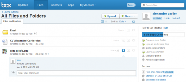 L'Interface de Box