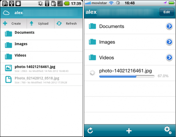 HubiC sur mobiles
