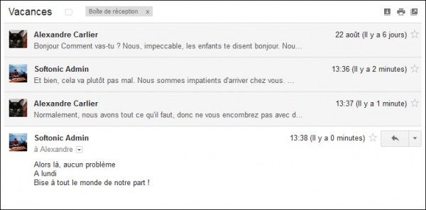 Gmail, conversation