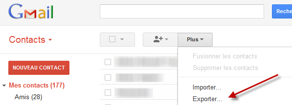 Exporter une liste de contacts Gmail Softonic