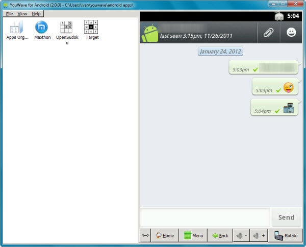 WhatsApp depuis l'émulateur YouWave Softonic