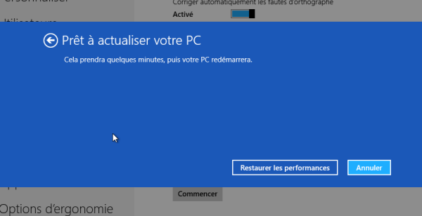 Restauration des performances Windows 8
