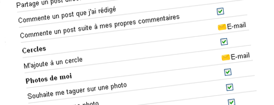 Modifier l'envoi de notifications Google+